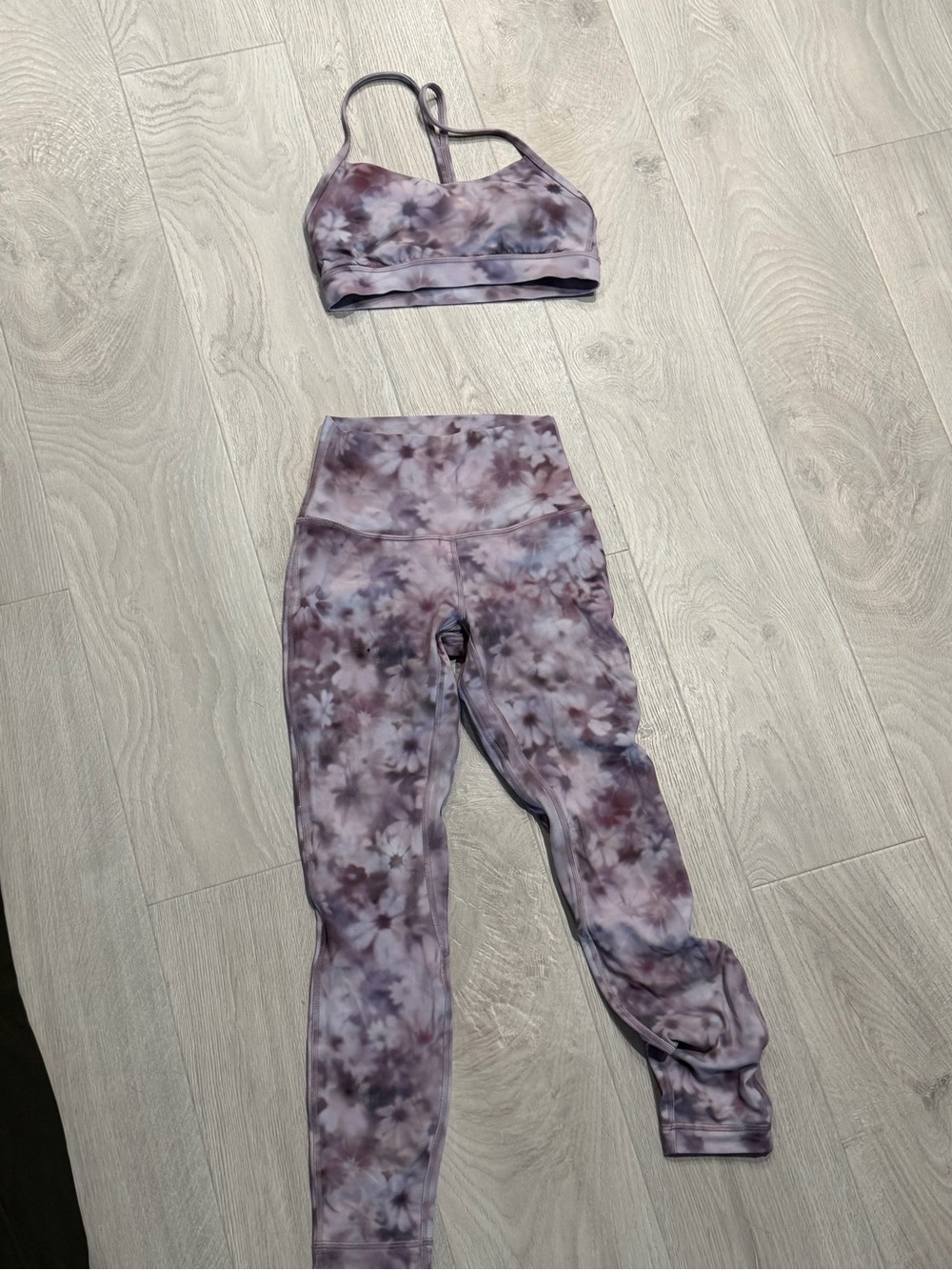 lululemon athletica Lavender Tie-Dye Sports Bra & Leggings Set